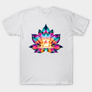 Lotus Flower Batik Watercolor Design T-Shirt